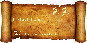 Hidasi Fanni névjegykártya