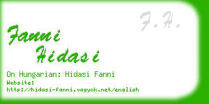 fanni hidasi business card